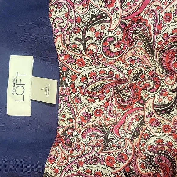 Ann Taylor Loft Blue Trench Coat with Paisley Lining- Size S - Picture 8 of 9